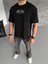 Unisex Baskılı Oversize T-Shirt - Siyah -Vlmr 2