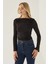 Kadın Drape Detaylı Top Siyah 11