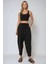 Kadın Esnek Bel Rahat Kesim Pileli Pantolon Siyah 11