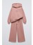 Kız Çocuk Kapüşonlu Baskılı 3 Iplik Pamuklu Kumaş Alt Üst Takım 1