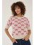 Kadın Fiyonk Desenli Kısa Kollu Triko Kazak Neon Pembe 11