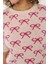 Kadın Fiyonk Desenli Kısa Kollu Triko Kazak Neon Pembe 15