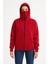 Kadın Samuray Ninja Çift Kapşonlu Zıp Fermuarlı Kanguru Çepli Hoodie Maske Detaylı Swetshirt - Kırmızı 4