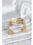 Gold Renk Pirinç Levha Yaprak Model Kadın Bileklik - TJ-BB8052 1