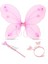 Toz Pembe Kelebek Kanadı Tacı ve Sopası Çocuklar Için Parti Aksesuarı 50X37 cm 2