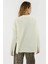 Kadın Dokulu Bisiklet Yaka Triko Kazak Fildişi Doğal 9