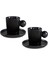 Golfline Siyah 2&apos;li Tabaklı Kahve Fincan Takımı 90 cc 1