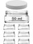 50 ml Şeffaf Krem Cam Kavanoz Plastik Beyaz Kapaklı 6 Adet (50 cc (Krem)) 1