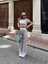 Crop pantolon biyeli takım gri 4