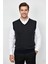 Erkek V Yaka Süveter Çelik Örgü Regular Kalıp BGL-ST04840 1