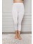 - Penye Likralı Diz Altı Tayt Beyaz 2