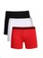 - Erkek Penye 3'lü Boxer Siyah-Kırmızı-Beyaz 1