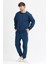 Erkek LacivertEşofman Takımı Basic 3 Iplik Şardonlu Oversize Pamuklu 3