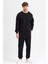 Erkek Eşofman Takımı Siyah Basic 3 Iplik Şardonlu Oversize Pamuklu 1