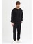 Erkek Eşofman Takımı Siyah Basic 3 Iplik Şardonlu Oversize Pamuklu 4