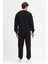 Erkek Eşofman Takımı Siyah Basic 3 Iplik Şardonlu Oversize Pamuklu 5