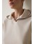 Bej Modal Kapüşonlu Sweatshirt 3