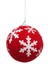 Yılbaşı Topu Kırmızı Kar Taneli 6 Adet 8cm 1