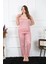 - Kadın Büyük Beden Somon Ip Askılı Pijama Takım 4