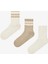 3 Çift Pamuklu Çizgili Tenis Soket Çorap 1