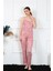 - Kadın Ip Askılı Pudra Pijama Takım 2