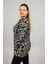 Leopar Desenli Triko Tunik Siyah Rahat Kalıp Standart (48 Bedene Kadar) 3