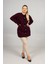 Leopar Desenli Triko Tunik Bordo Rahat Kalıp Standart (48 Bedene Kadar) 4