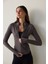 Antrasit Slim Fit Korse Detaylı Fermuarlı Ceket 3