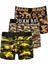 Erkek Çok Renkli 3’lü Desenli Boxer Seti – Kamuflaj & Barok Desenli Likralı Boxer 2603108 1