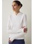 Beyaz Termal Etkili Uzun Kollu Kapüşonlu Üst 1