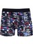 - Erkek Penye Likralı Desenli Boxer Lacivert 1