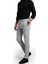 Erkek Gri Likralı Gofre Kumaş Beli Lastikli Ipli Slim Fit Günlük Pantolon 2600650 4