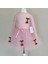 5-6-7 Yaş Kiraz Desenli Kurdela Kuşaklı Astarlı Uzun Kollu Kız Çocuk Tütü Elbise Pembe 1