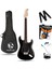 Atlas EG-1000BK Gül Klavye Strat Kasa Sss Siyah Elektro Gitar Seti 1