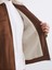 Vision Kahverengi Dar/Slim Fit Kürk Yaka Peluş Astarlı Süet Erkek Mont 4