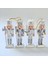 Gümüş Beyaz 4’lü Fındıkkıran Asker Figür Seti – 12,5 cm Ahşap Yılbaşı Süsü Dekor 1