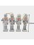 Gümüş Beyaz 4’lü Fındıkkıran Asker Figür Seti – 12,5 cm Ahşap Yılbaşı Süsü Dekor 2