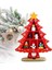 Ahşap Noel Ağacı Masaüstü Dekor – Mini Figürlü Kırmızı Yılbaşı Süsleme ve Hediye Seti 1