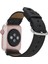 Apple Watch Uyumlu Deri Kordon Orfe 42-44-45MM G1 Siyah 2