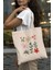 Botanik Çiçekler Tote Çanta - Sevimli Tote Çantalar, Estetik Kitap Çantaları, Hediye Kitap Çantası, Sevimli Kitap Çantaları, Alışveriş Çantaları, Çiçekli Tote Çantalar 3
