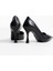 Angela Kadın Siyah Cilt Topuklu Ayakkabı 3