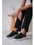Nova Kadın Gümüş Detaylı Siyah Sneaker 1