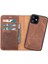 Apple iPhone 12 Mini Uyumlu Deri Cüzdanlı Kılıf G2 Antik Kahve 1