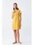 - Kadın Pamuk Penye Kısa Kol Düğmeli Sarı Tunik Gecelik 1