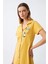 - Kadın Pamuk Penye Kısa Kol Düğmeli Sarı Tunik Gecelik 5
