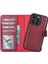 Apple iPhone 14 Pro Uyumlu Deri Cüzdanlı Kılıf Mwwn V4EF Kırmızı 1
