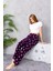 Kadın Beli Lastikli Kalp Desenli Polar Pijama Alt Mor - 2068 7