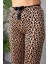 Kadın Beli Lastikli Desenli Pijama Alt Leopar - 4539 4