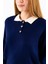Kadın Polo Yaka Düğme Detaylı Triko Kazak Lacivert - 25K 2546 6