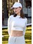 Basic Bisiklet Yaka Parmak Geçmeli Crop Bluz 3